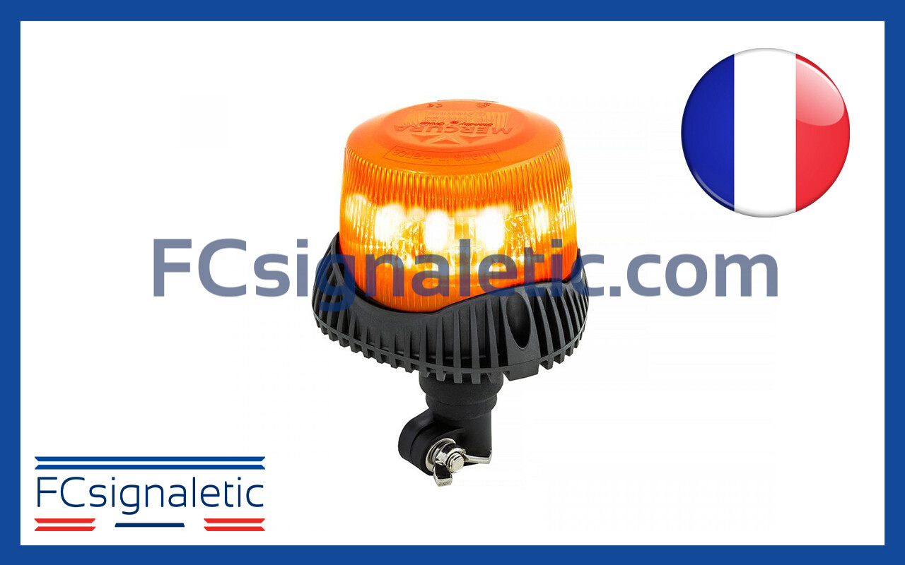 Gyrophare Gyroled M80 orange embase hampe classe 1 STANDBY MERCURA 30582-00