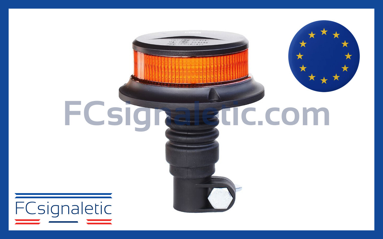 Gyrophare à LED orange embase hampe classe 1 LEDSON 5001833