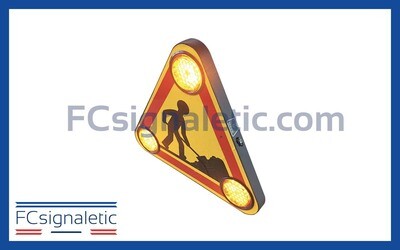 Triangle Triflash Travaux AK5 autonome magnétique 500 mm 1 face classe 2 LEDWORK LWK0540