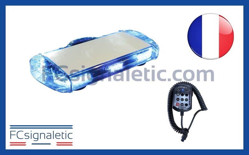 Mini rampe Vega bleu avec sirène magnétique prise allume cigare et boitier Handy (public adress) STANDBY MERCURA 34080-01