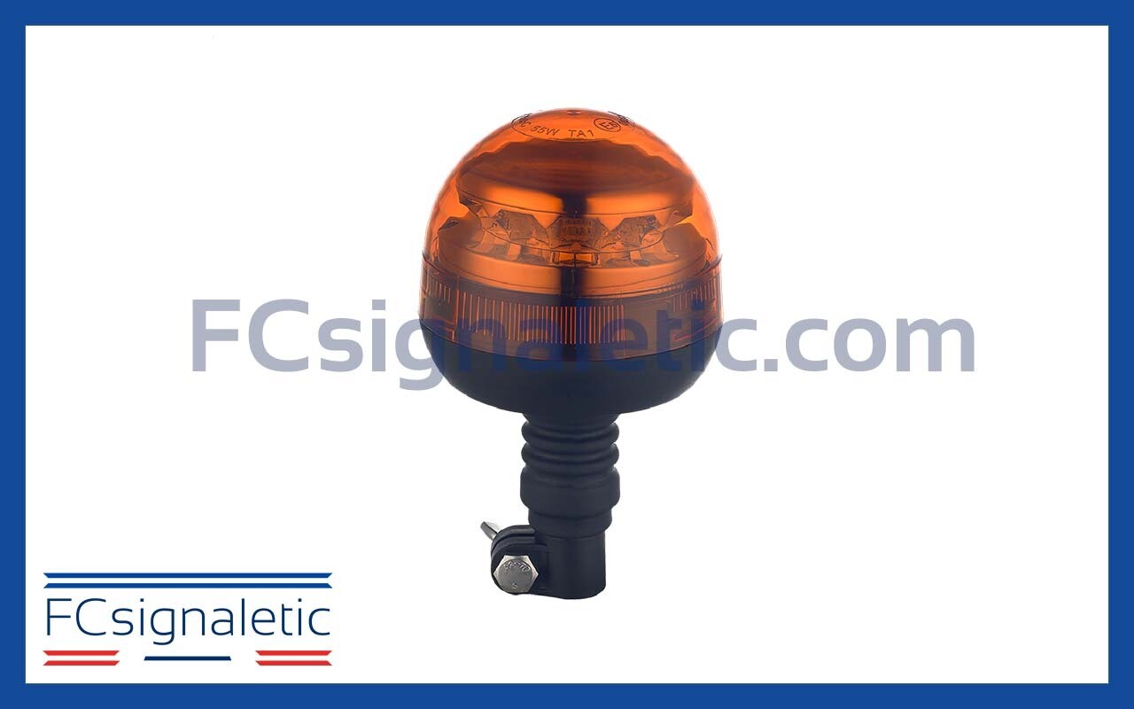 Gyrophare boule à LED orange hampe LEDWORK LWK0363 Gyrophare boule à LED orange hampe LEDWORK LWK0363