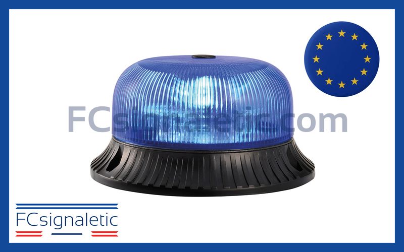 Gyrophare à LED CRYSTAL 2.0 bleu embase ISO classe 2 flash STANDBY MERCURA 34821-00F