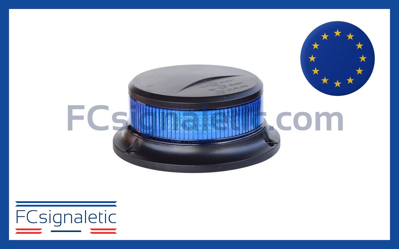 Gyrophare à LED bleu fixation 3 points classe 1 LEDSON 5001814