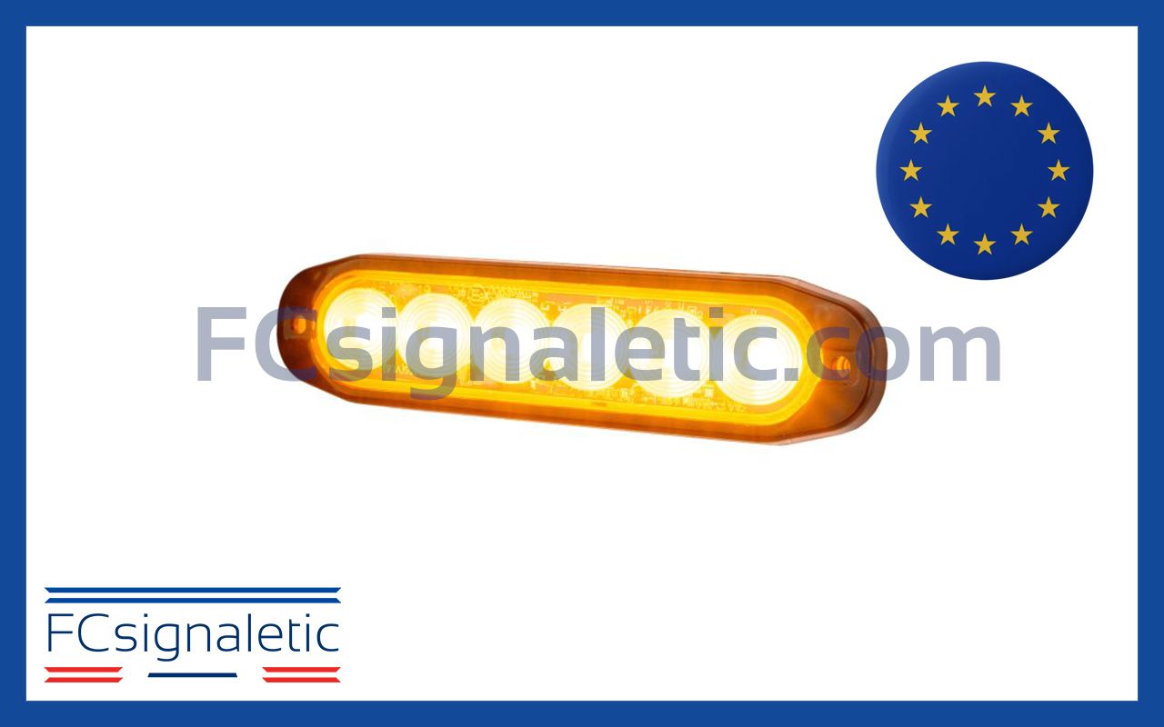 Feu de pénétration 6 LED orange ultra fin LEDSON 500663