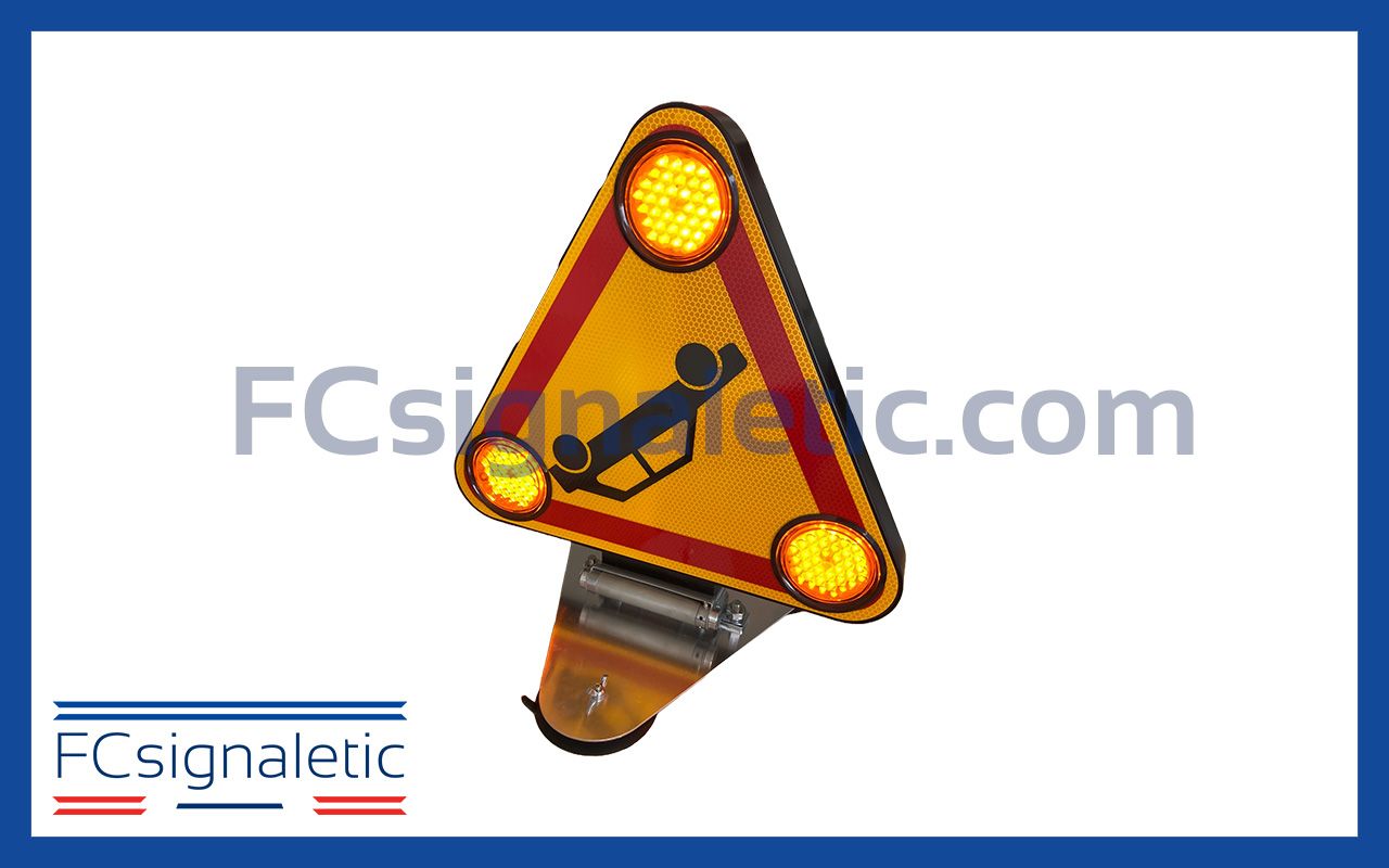 Triangle Triflash Accident AK31 autonome magnétique 500 mm 2 faces classe 2 LEDWORK LWK0560-AK31