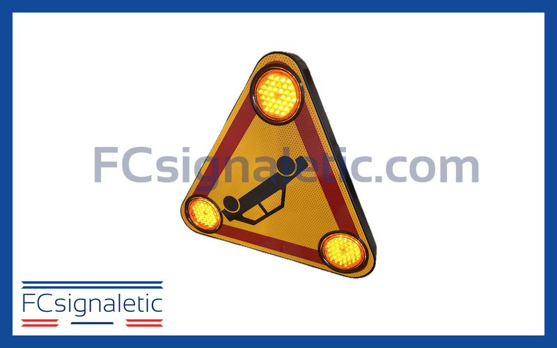 Triangle Triflash Accident AK31 autonome magnétique 500 mm 1 face classe 2 LEDWORK LWK0540-AK31