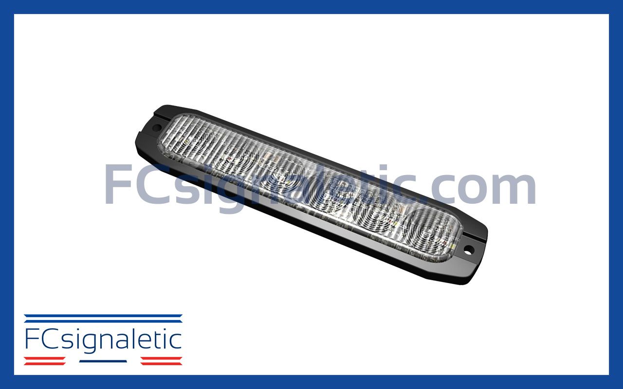 Feu de pénétration 6 LED blanc ultra fin FIN6 911 SIGNAL 022701BL
