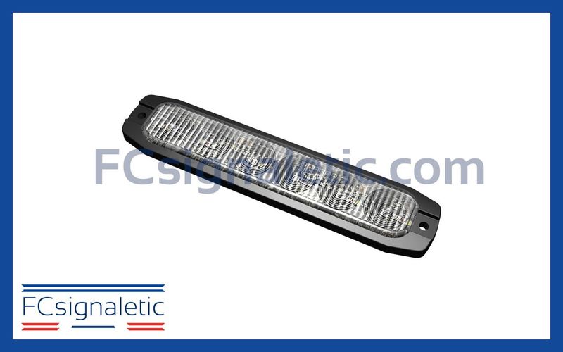 Feu de pénétration 6 LED blanc ultra fin FIN6 911 SIGNAL 022701BL