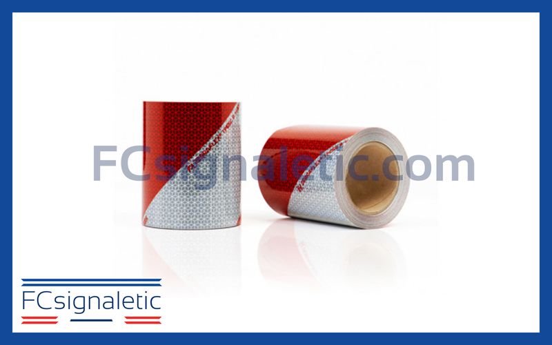 Kit de 2 rouleaux balisage véhicule rouge/blanc classe B  9m x 141mm