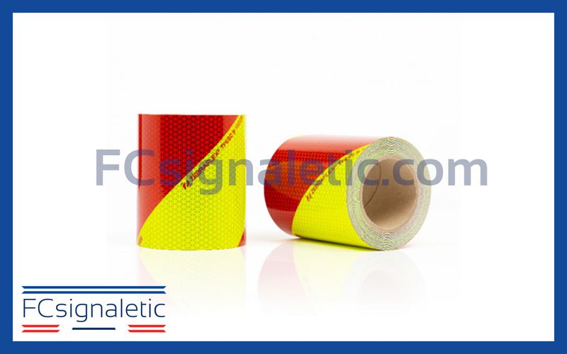 Kit de 2 rouleaux balisage véhicule rouge/jaune classe B  9m x 141mm