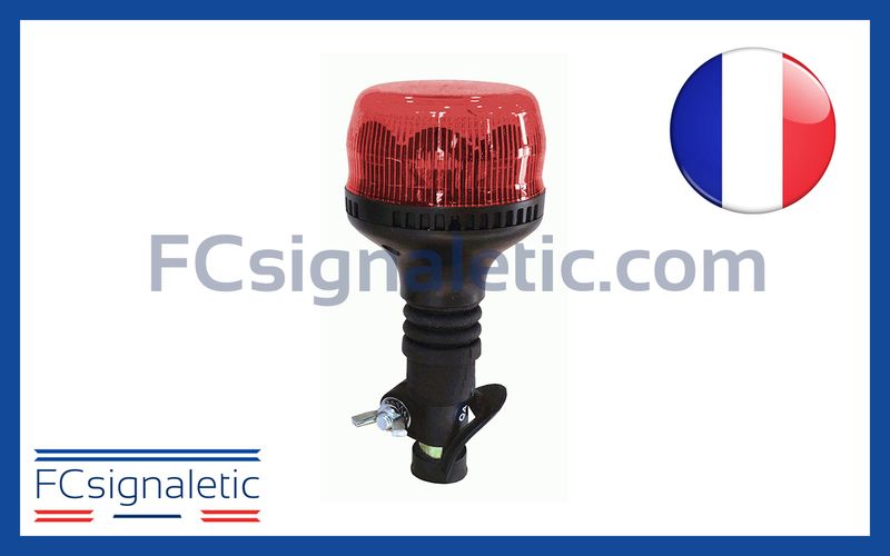 Gyrophare Gyroled rouge embase hampe classe 1 rotatif STANDBY MERCURA 23392-02