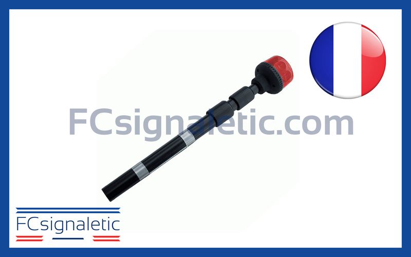 Gyrophare Gyroled rouge sur mât moto classe 1 flash STANDBY MERCURA 23559-02