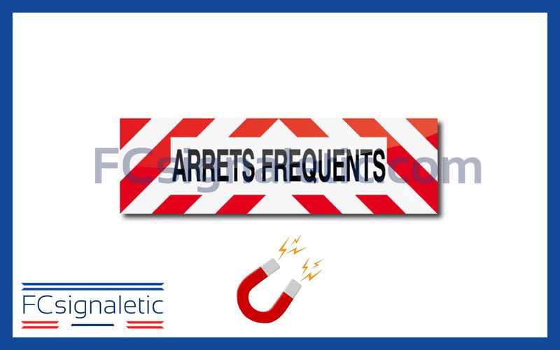 Sérigraphie bandeau magnétique ARRETS FREQUENTS 50x15 cm classe A pour véhicule Sérigraphie bandeau magnétique ARRETS FREQUENTS 50x15 cm classe A pour véhicule