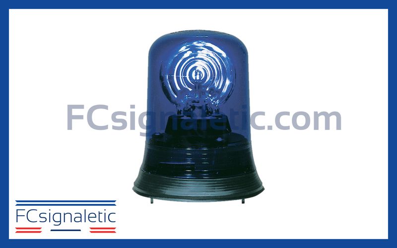 Gyrophare halogène RTB/5 B bleu embase ISO classe 1 rotatif SIRENA 73201