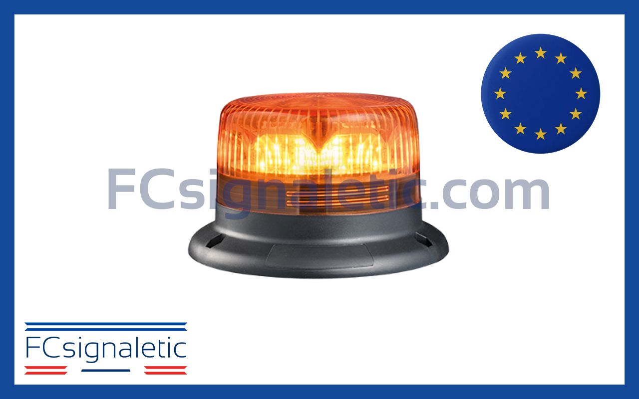Gyrophare à LED EVOLUX R orange embase ISO classe 1 rotatif SIRENA 75109