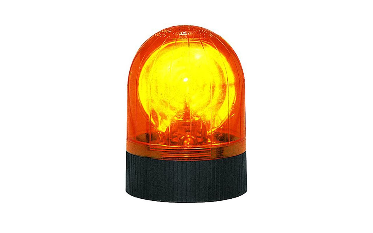 Gyrophare halogène MICROROT B 12V orange embase plate classe 1 rotatif SIRENA 72307