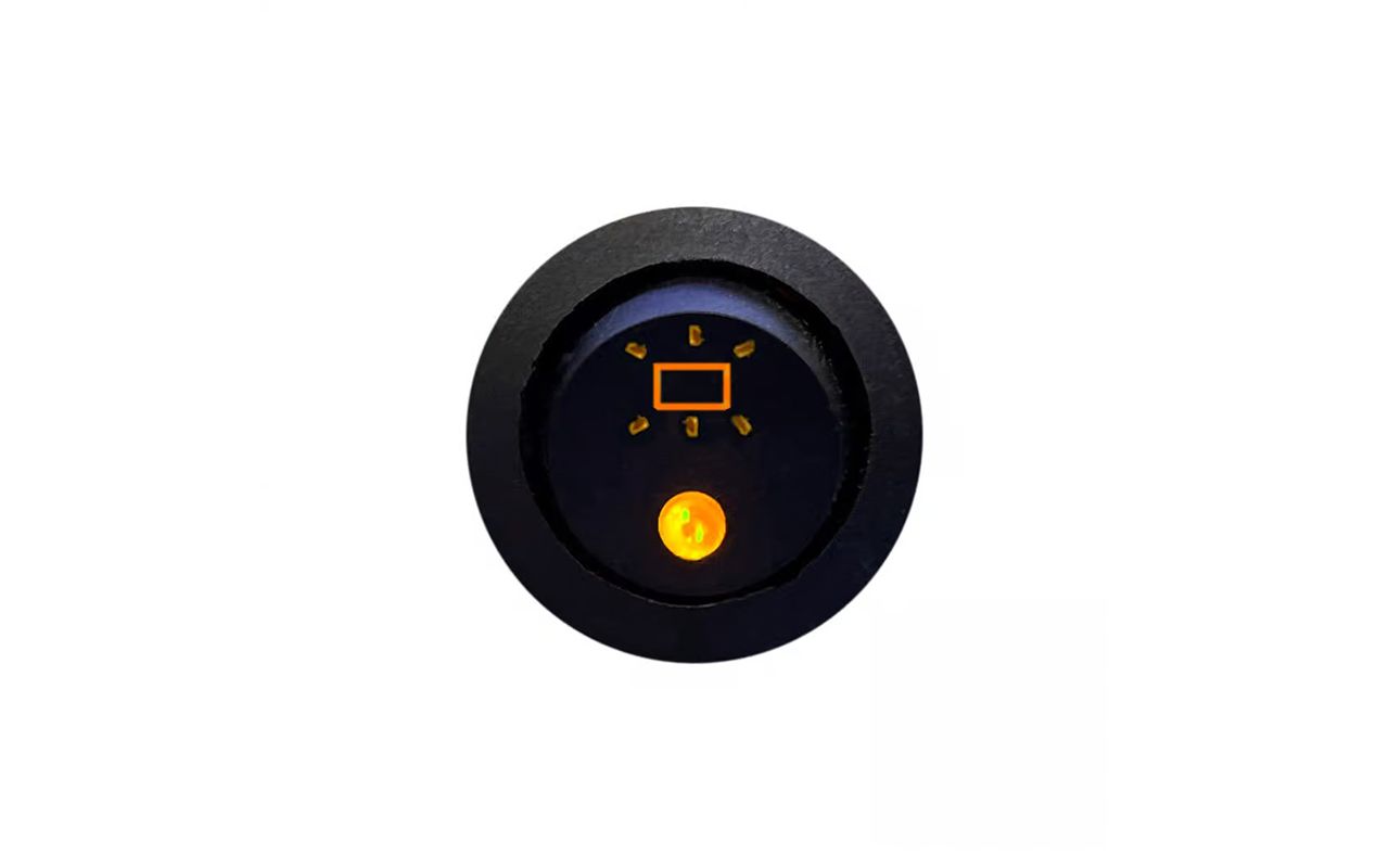 Interrupteur à bascule avec voyant led feu orange 12/24V 15A