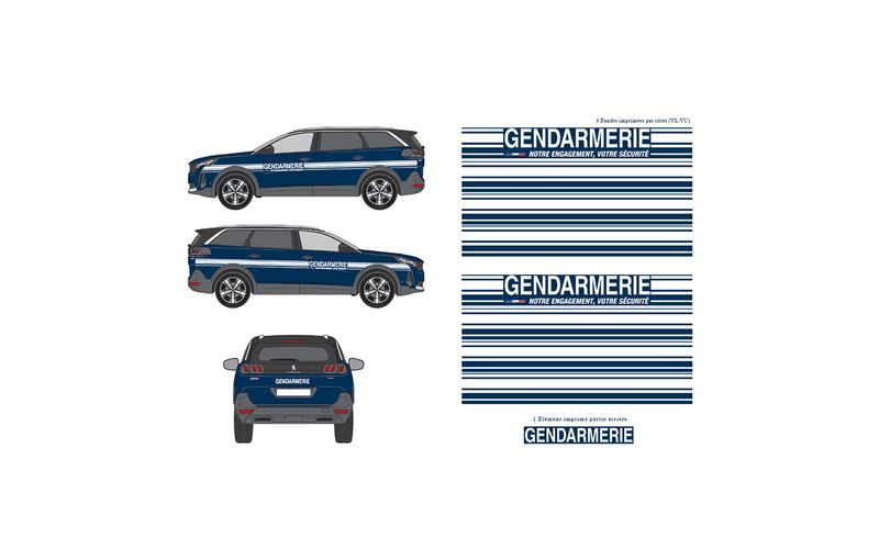 Kit sérigraphie balisage Gendarmerie pour véhicule léger et petits utilitaires