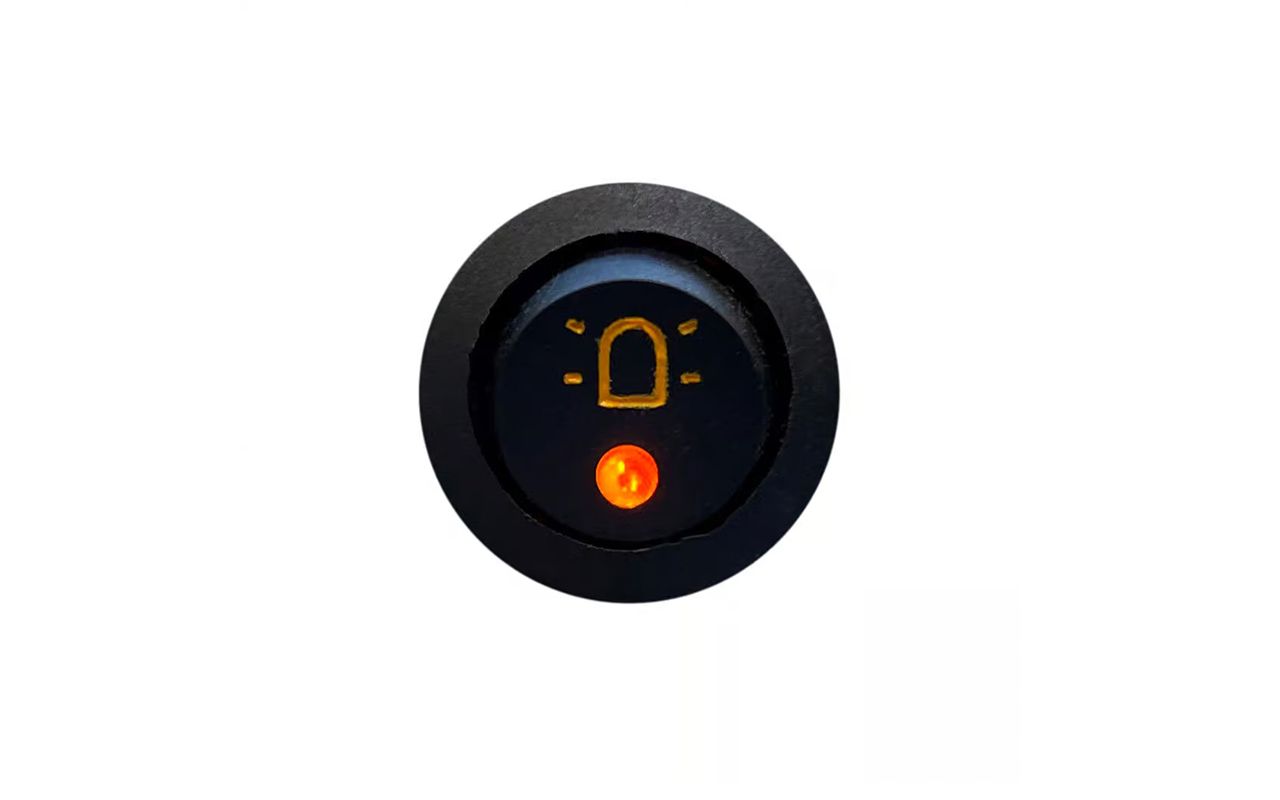 Interrupteur à bascule avec voyant led gyrophare orange 12/24V 15A