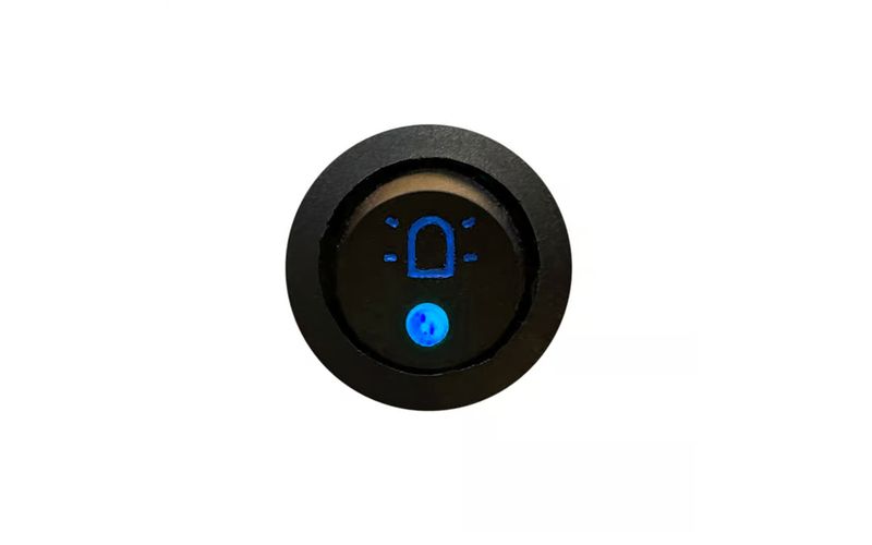 Interrupteur à bascule avec voyant led gyrophare bleu 12/24V 15A