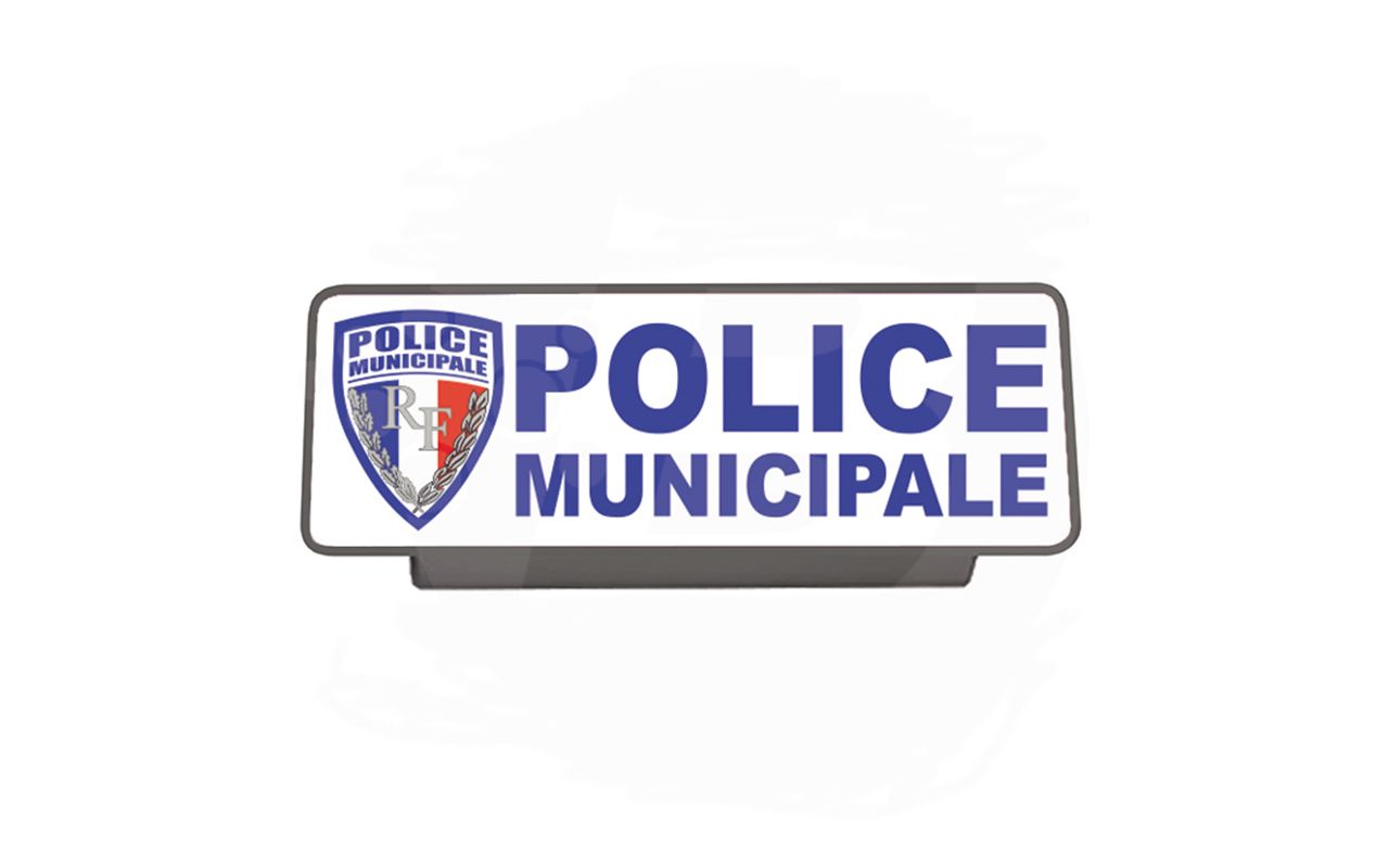 Clip pare-soleil rétroréfléchissant POLICE MUNICIPALE