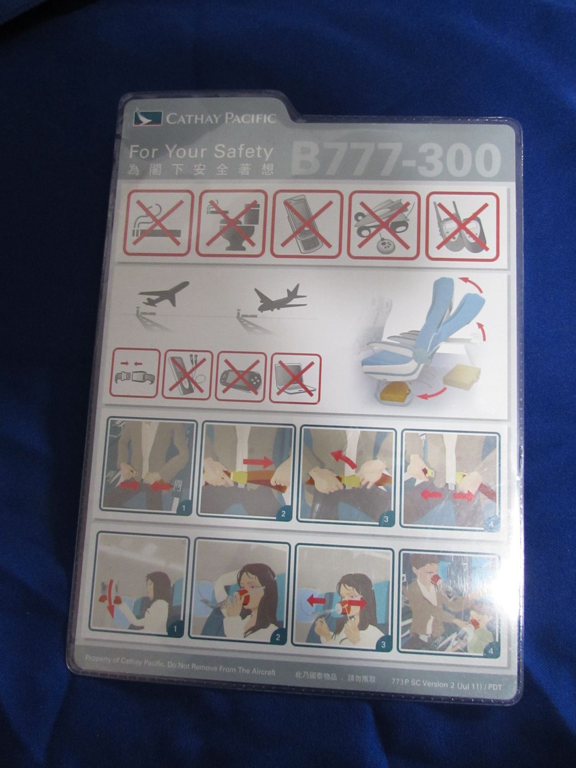 Cathay Pacific Airlines 777-300 Safety Card