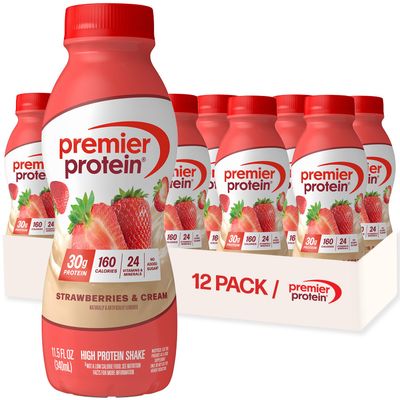 Premier Protein Shake, Strawberries &amp; Cream, 12 Ct (Packaging May Vary)
