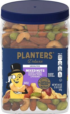Planters Deluxe Unsalted Mixed Nuts