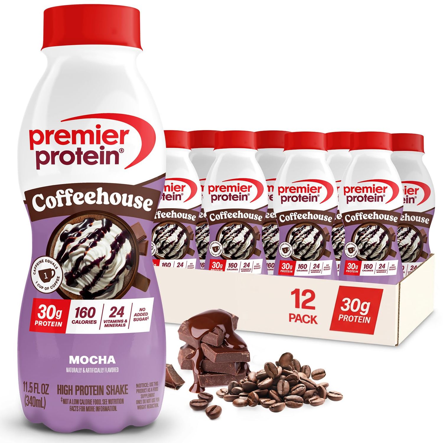 Premier Protein Shake, Coffeehouse Mocha, 12 Ct (Packaging May Vary)