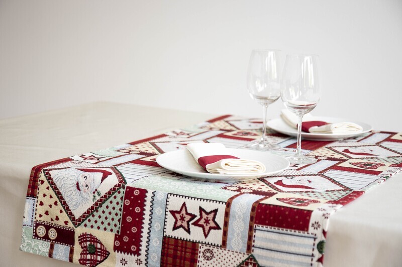 RUNNER NATALIZIA BABBO NATALE PATCHWORK