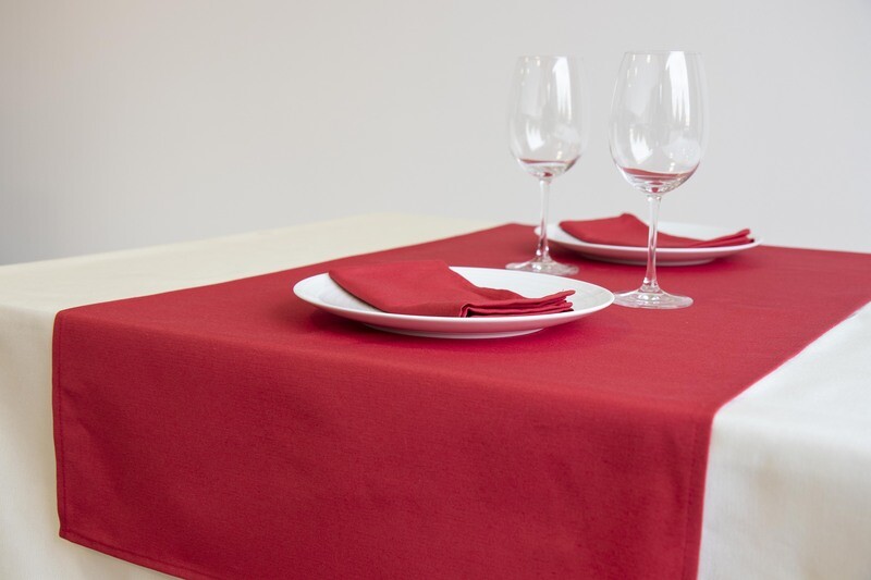RUNNER COTONE ROSSO NATALE ORLO SEMPLICE