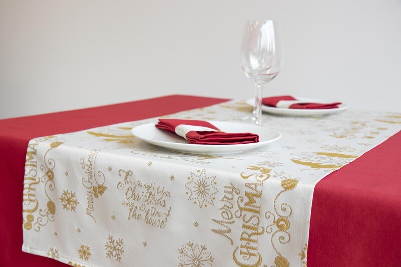 RUNNER AVORIO MERRY CHRISTMAS