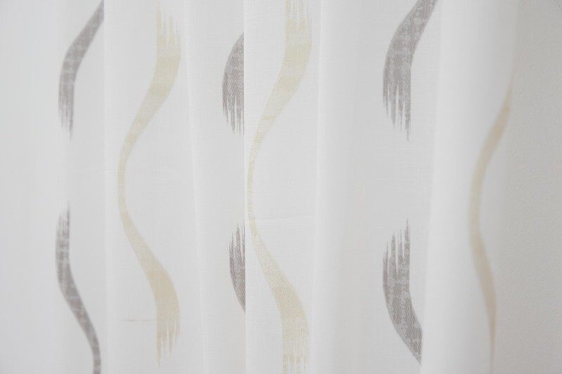 TESSUTO POLIESTERE FIL COUPE' DISEGNO ONDA BEIGE E MARRONE