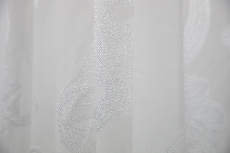 TESSUTO POLIESTERE FIL COUPE' FLOREALE BIANCO