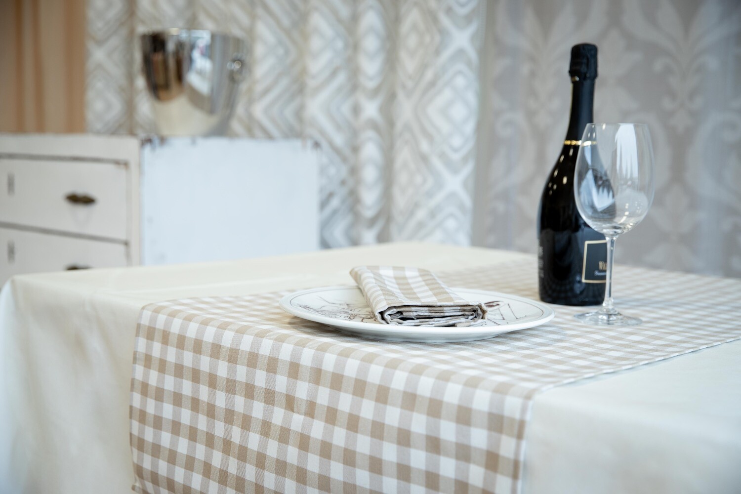 RUNNER QUADRETTI MISTO COTONE