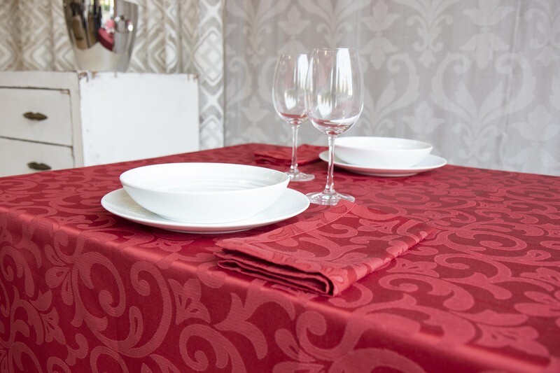 TOVAGLIOLO FIANDRA JAQUARD ROSSO BORDO ALTO