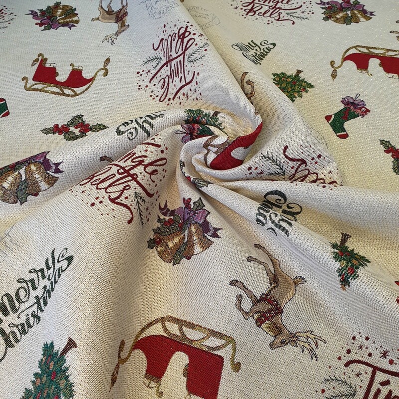 TESSUTO NATALIZIO JINGLE BELLS_H 280