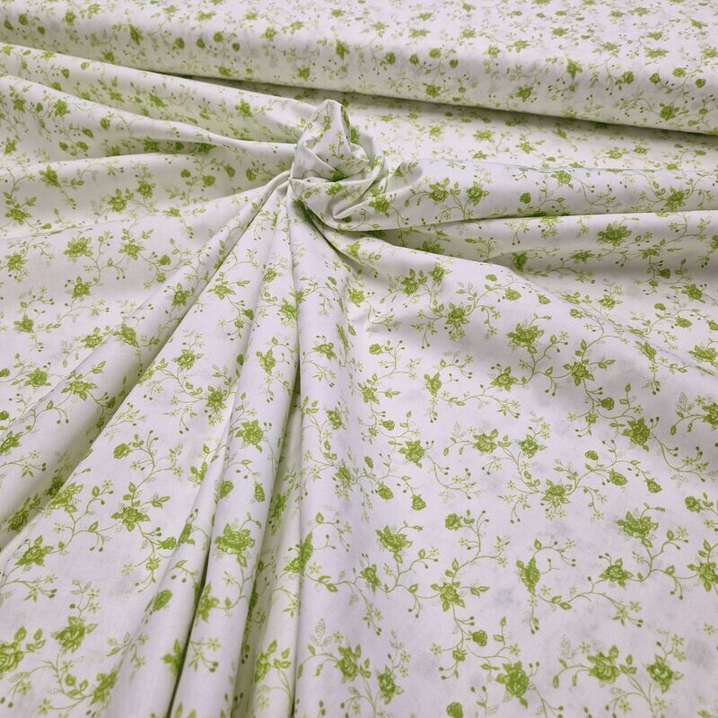 COLORE VERDE FIORI SOPRALENZUOLO PERCALLINO