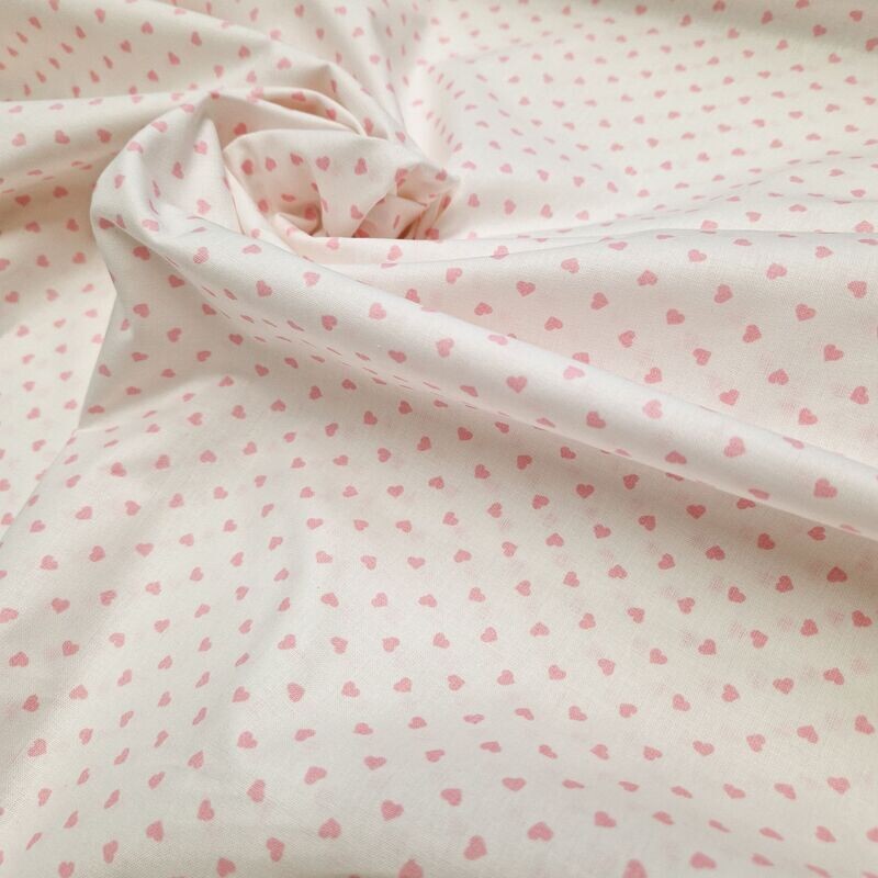 COLORE BIANCO-ROSA CUORI SOPRALENZUOLO PERCALLINO