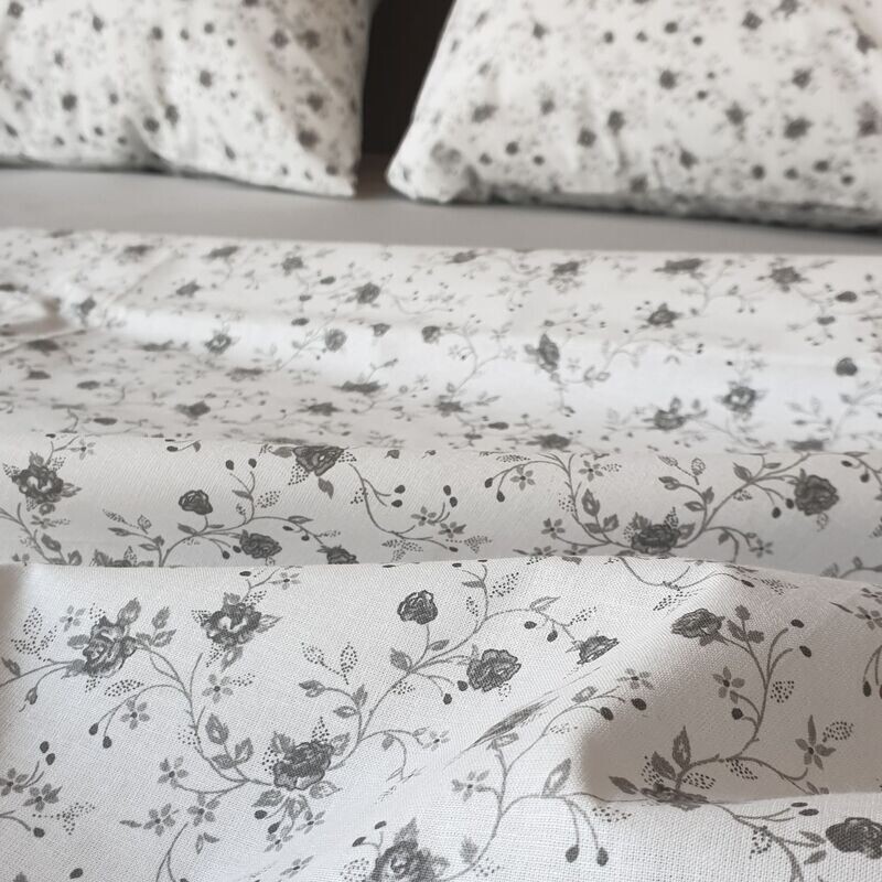 COLORE GRIGIO FIORI SOPRALENZUOLO PERCALLINO