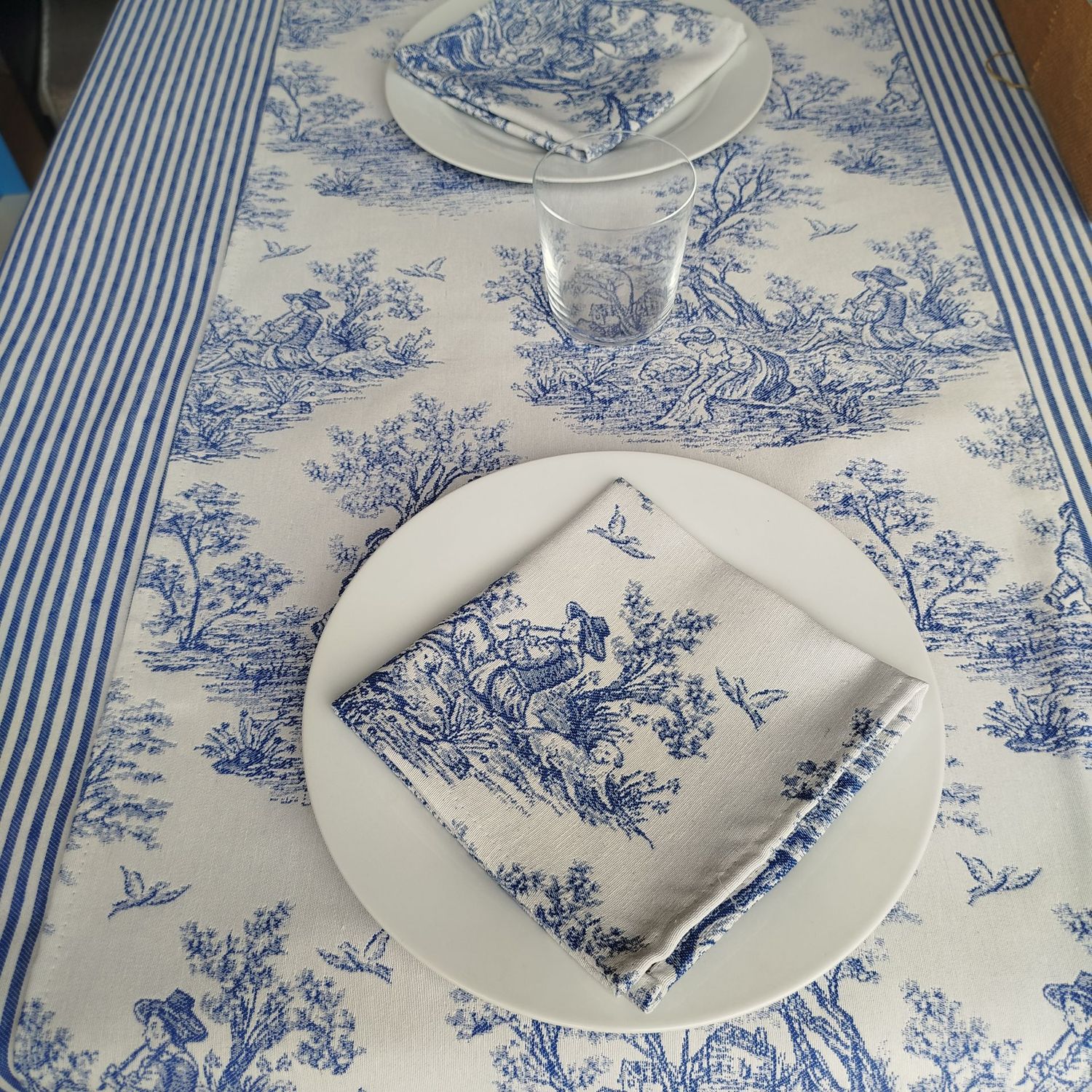 RUNNER PAESAGGIO TOILE BLU E BIANCO