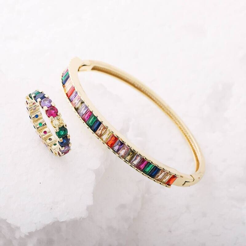 Bracelet avec bague Perla multicolores