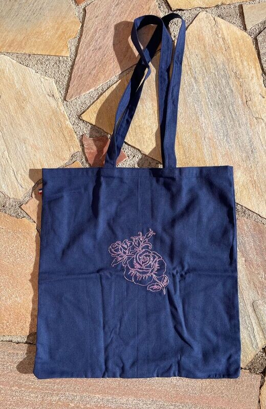 Tote Bag Bleu marine brodé