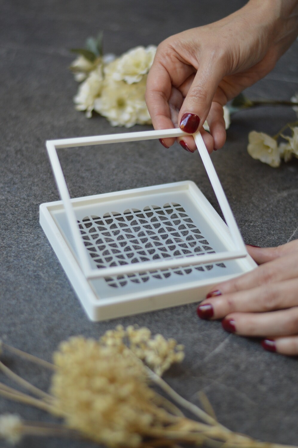 Cookie Stencil Holder with Scraper