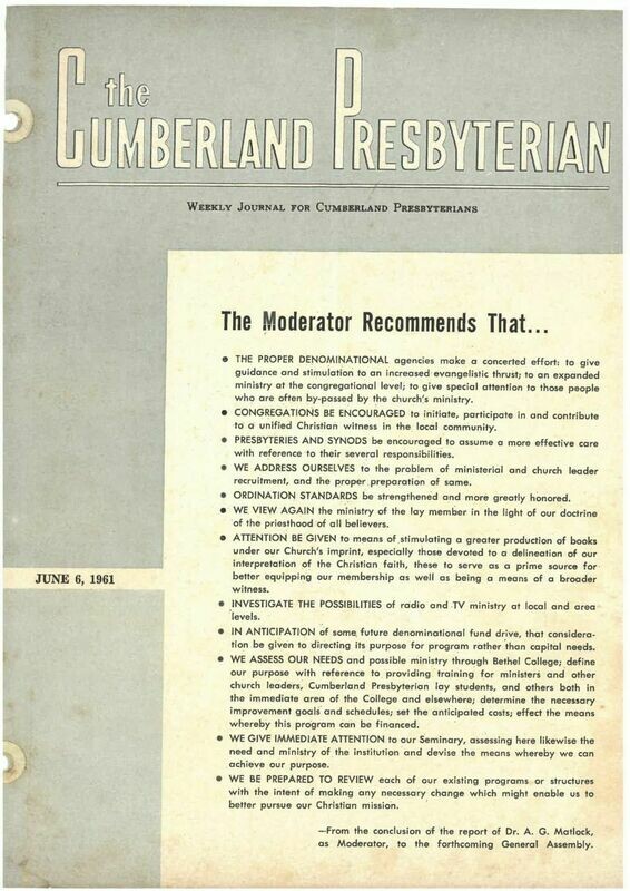 June 1961, Cumberland Presbyterian Magazines (four issues)