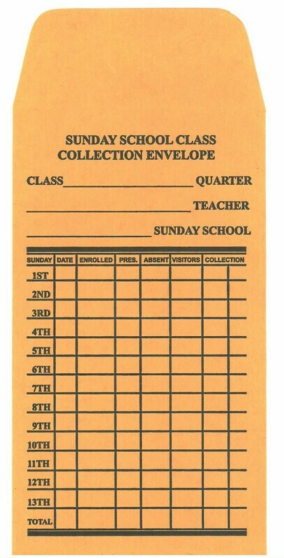 Church School Attendance &amp; Offering Envelope