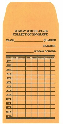 Church School Attendance &amp; Offering Envelope