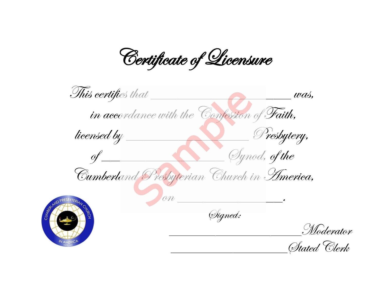 Certificate of Licensure (CPCA)