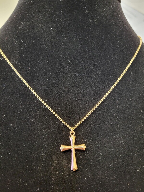 Silver or Gold Cross Necklace