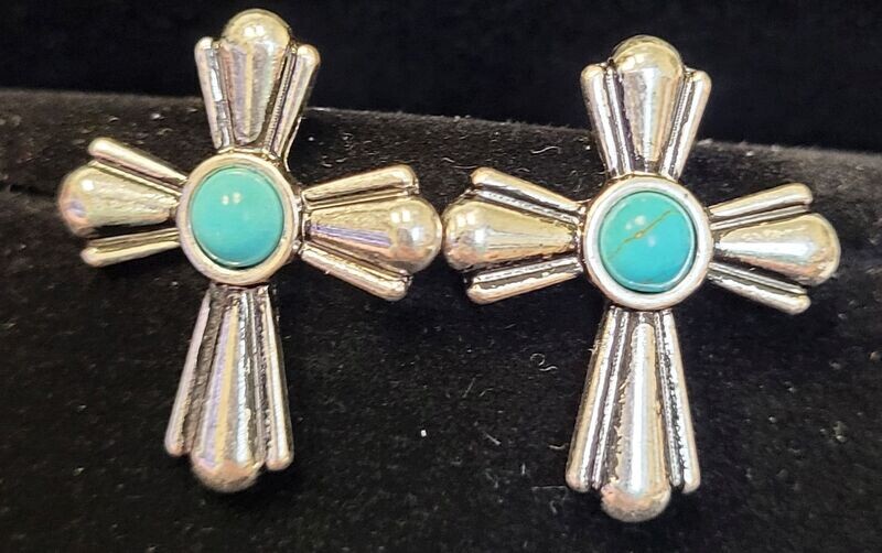 Turquoise Decaire Cross Earrings
